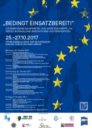 Link zu Flyer: „BEDINGT EINSATZBEREIT!“ | Die Gemeinsame Sicherheits- und Verteidigungspolitik der EU.  Entwicklung, Erkenntnisse  und Perspektiven